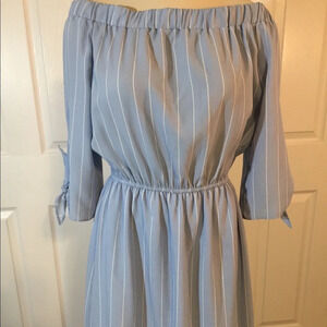 NWOT Soprano Striped Off the Shoulder Dress M